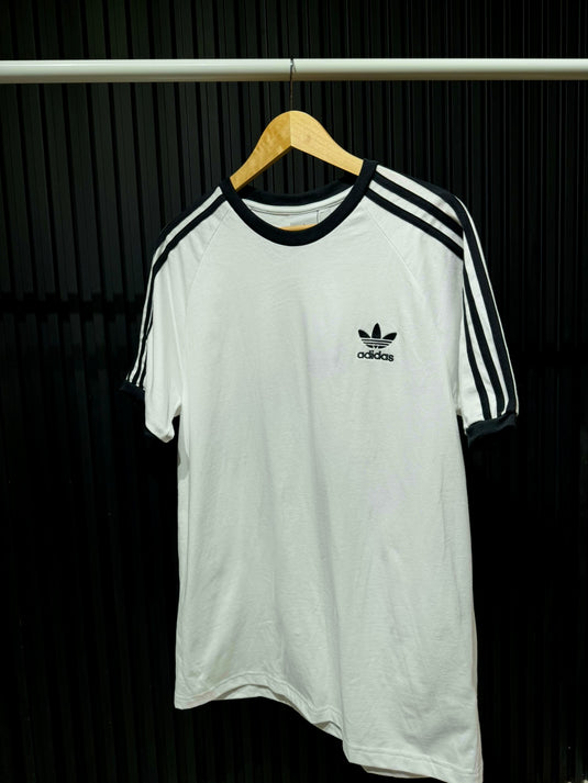 Camiseta Adidas Blanco Negro Originals Classics 3 Rayas